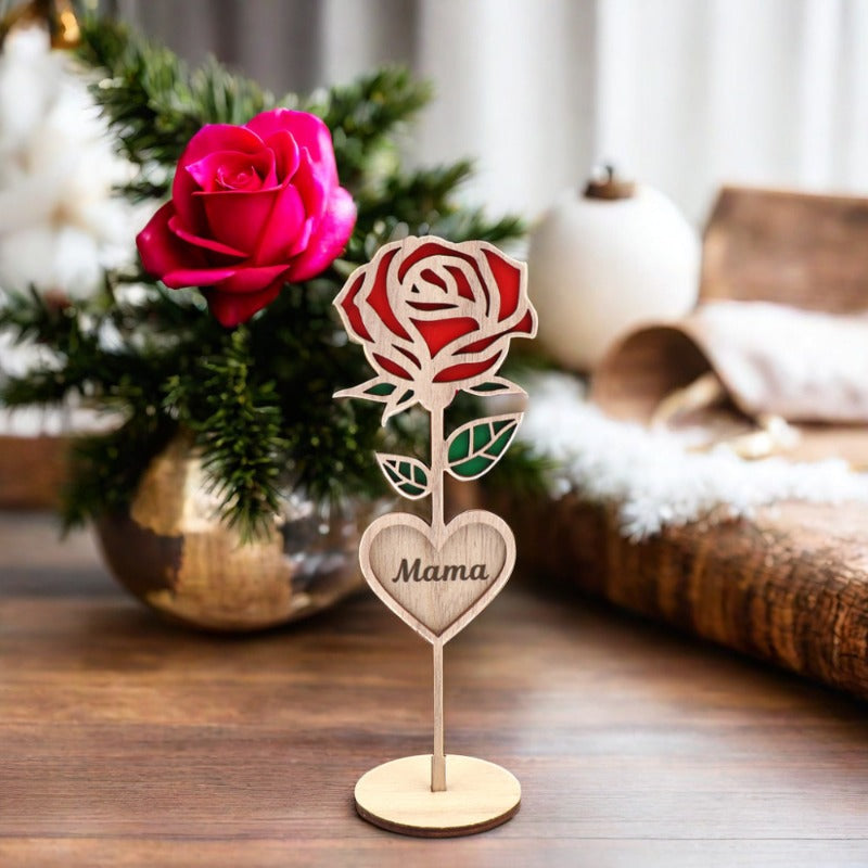 Wholesale Mama Two-layer Laser Cut Wood Mother's Day Gift